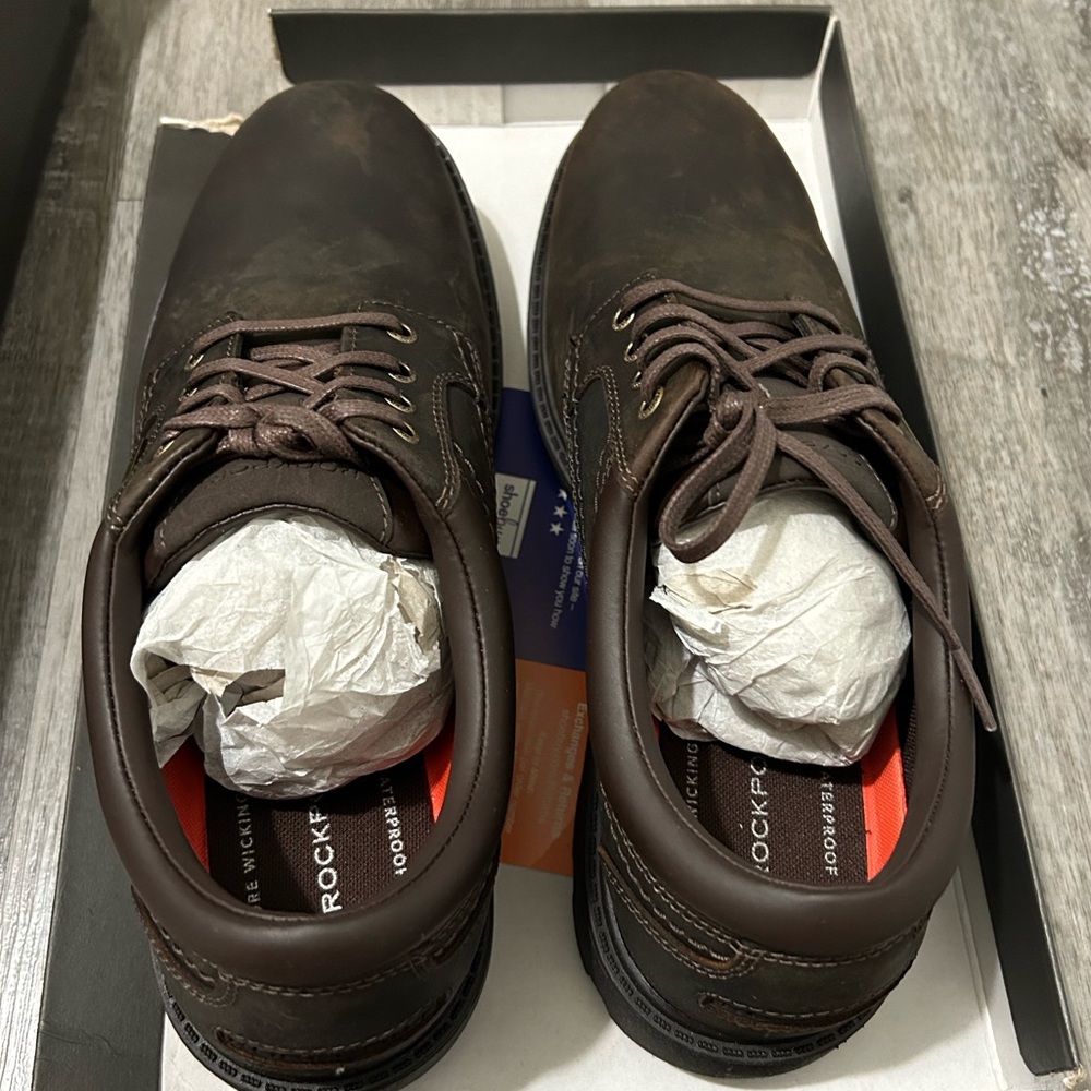 Rugged Bucks Shoe Rockport WP Plain Toe Tan V74354 NEW with box Men's Size 9W
